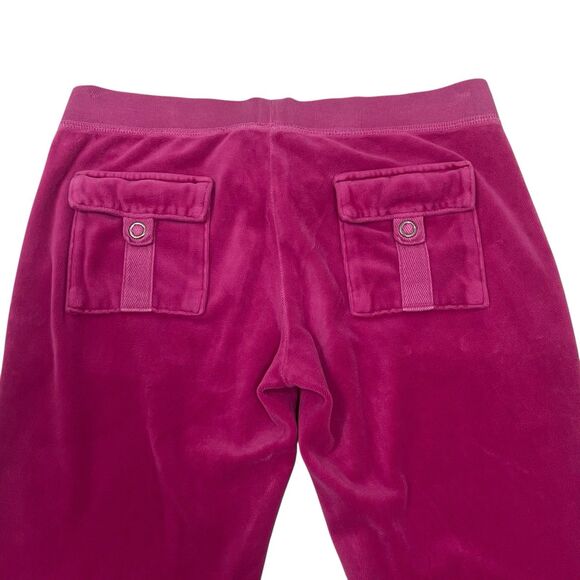 Juicy Couture Velour Sweat Track Pants Y2K Flared Back Pockets Pink Women’s S - Picture 6 of 10